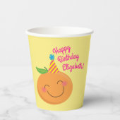 Little Cutie Tangerine Birthday Party Papieren Bekers (Voorkant)