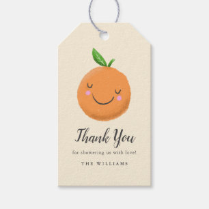 Little Cutie Thema Geel Baby shower Favor Cadeaulabel