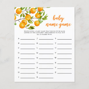Little Cutie Theme Baby Name Shower Game