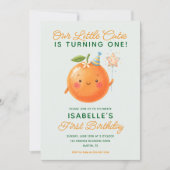 Little Cutie Turning One 1st Birthday Invitation (Devant)