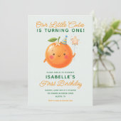 Little Cutie Turning One 1st Birthday Invitation (Debout devant)