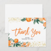 Little Cuties Orange Carte de remerciements (Devant / Derrière)