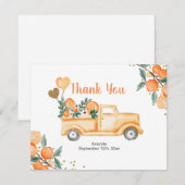 Little Cuties Oranges Camion Carte de remerciement (Devant / Derrière)