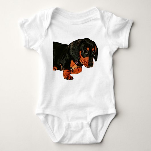 Little Dachshund Design Baby Bodysuit (Voorkant)