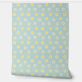 Little Daisies - soft teal Behang