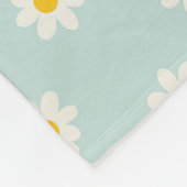 Little Daisies - soft teal Fleece Deken (Hoek)
