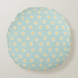 Little Daisies - soft teal Rond Kussen