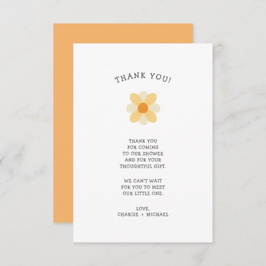 Little Daisy baby shower bedankt (Voorkant / Achterkant)