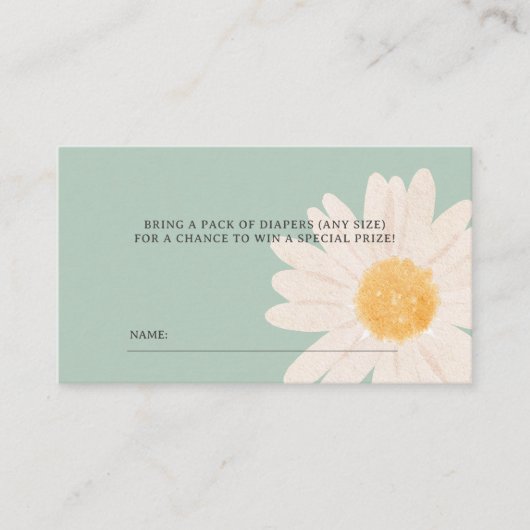 Little Daisy Baby shower Luier Raffle Ticket (Voorkant)