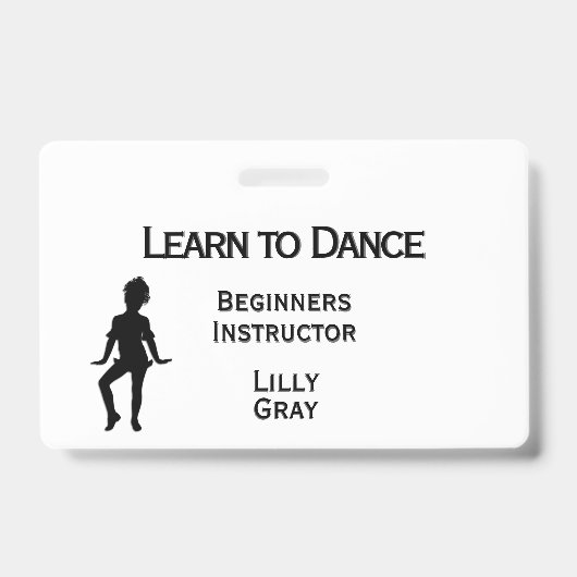 Little Dancer Custom Text 3 Areas Double Side Badge (Front)