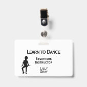 Little Dancer Custom Text 3 Areas Double Side Badge (Front with Clip)