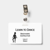 Little Dancer Custom Text 3 Areas Double Side Badge (Back with Clip)