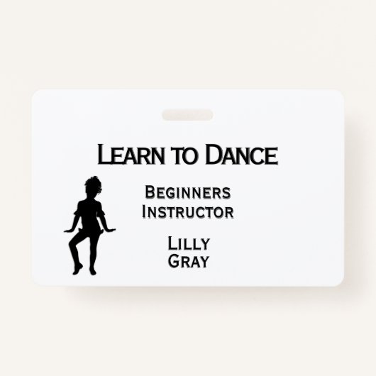 Little Dancer Custom Text 3 Areas Double Side Badge (Voorkant)