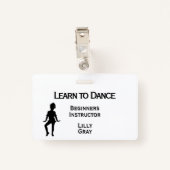 Little Dancer Custom Text 3 Areas Double Side Badge (Achterkant met clip)