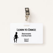 Little Dancer Custom Text 3 Areas Double Side Badge (Voorkant met clip)