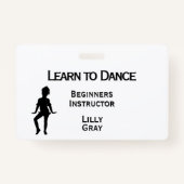 Little Dancer Custom Text 3 Areas Double Side Badge (Achterkant)