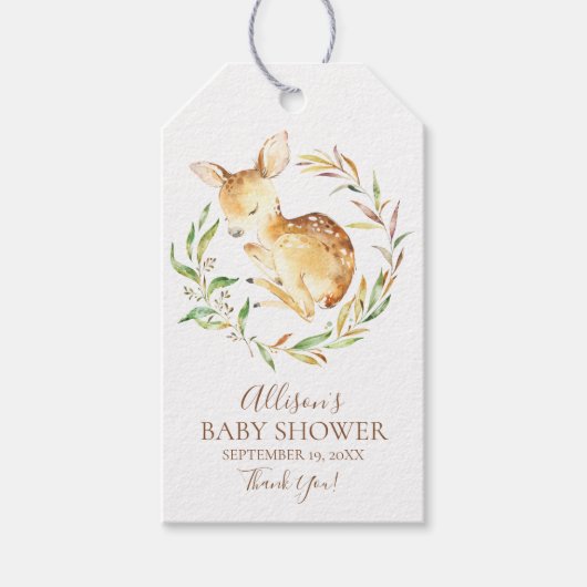 Little Deer Baby shower Favor Gift Label Cadeaulabel (Voorkant)