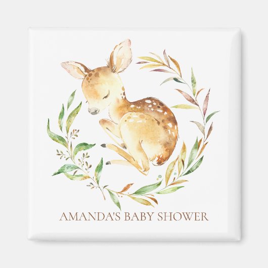 Little Deer Baby shower Favor Magnet Magneet (Voorkant)