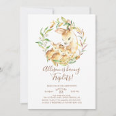 Little Deer Triplets Baby Shower Invitations (Devant)
