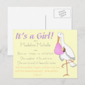 "Little Delivery" Faire-part de naissance personna (Devant / Derrière)