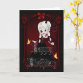 Little Devil 2 gothique Bonne carte d'anniversaire (Fleur jaune)