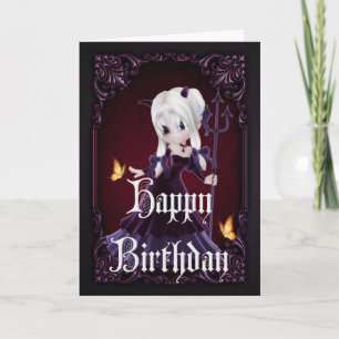 Little Devil 7 Gothic Happy Birthday Kaart