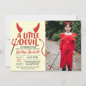 Little Devil Any Age Halloween Birthday Foto Kaart (Voorkant)