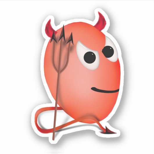 Little Devil, Deviled Egg Halloween Sticker (Voorkant)