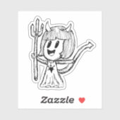 Little Devil Girl Sketch Sticker (Vel)