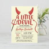 Little Devil Halloween Baby shower Kaart (Staand voorkant)