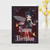 Little Devil Ladybug Design 1b Bonne carte d'anniv (Fleur jaune)
