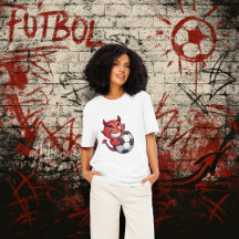 Little Devil with a soccer ball
