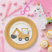 Little Digger Construction Verjaardag Papieren Bordje (Feest)