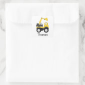 Little Digger Personalised Kid's Vierkante Sticker (Tas)