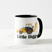 Little Digger - Zwart 11 oz Ringer Mok (Voorkant rechts)