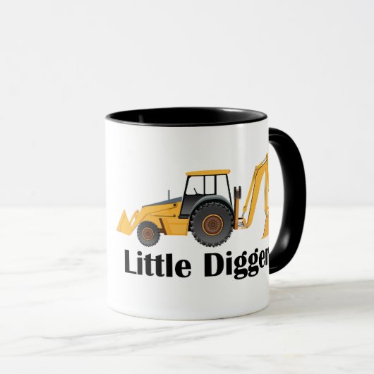 Little Digger - Zwart 11 oz Ringer Mok  (Voorkant rechts)