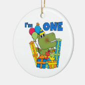 Little Dino 1st Birthday T shirten en geschenken Keramisch Ornament (Links)