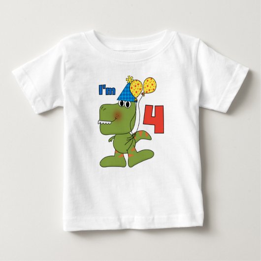 Little Dino 4th Birthday Tshirts et cadeaux (Devant)