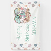 Little Dino Birthday Personalized Spandoek (Verticaal)