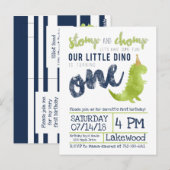 Little Dino Eerste Verjaardag Dinosaurus thema Jon Briefkaart (Voorkant / Achterkant)