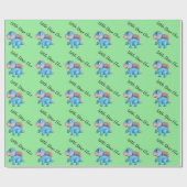 Little Dino on the Way Baby shower Wrapping Paper Cadeaupapier (Vlak)