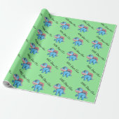 Little Dino on the Way Baby shower Wrapping Paper Cadeaupapier (Uitgerold)