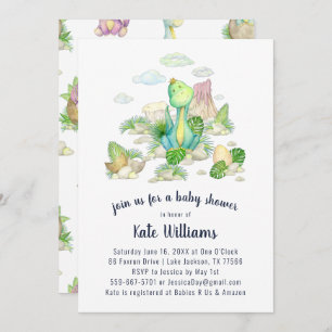 Little Dinosaur Baby shower Invitation Kaart