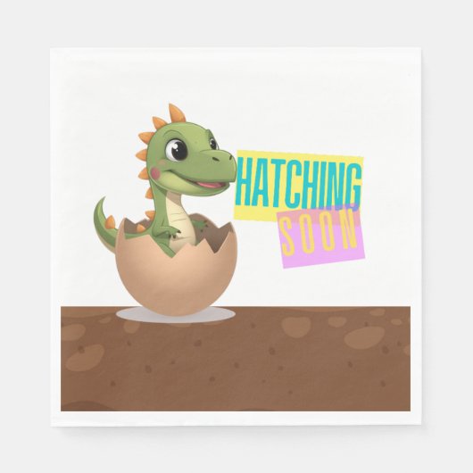 Little Dinosaur Hatching Soon Servet (Voorkant)