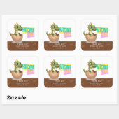 Little Dinosaur Hatching Soon Vierkante Sticker (Vel)
