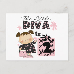 Little Diva 2e verjaardag Tshirts and Gifts Briefkaart