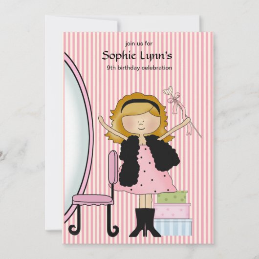 Little Diva Birthday Invitation Kaart (Voorkant)