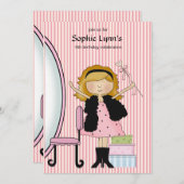 Little Diva Birthday Invitation Kaart (Voorkant / Achterkant)