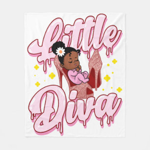 Little Diva Melanin Baby Zwart Meisje Magic Meisje Fleece Deken