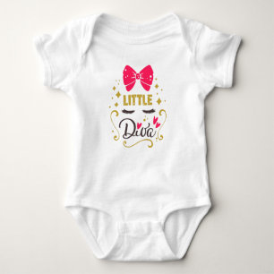 Little Diva Typography Baby Girl Pink Romper